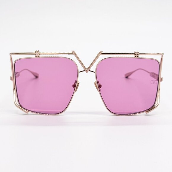 NEW VALENTINO V-LIGHT VLS-116C WOMEN PINK TITANIUM SUNGLASSES VALENTINO - Picture 4 of 11